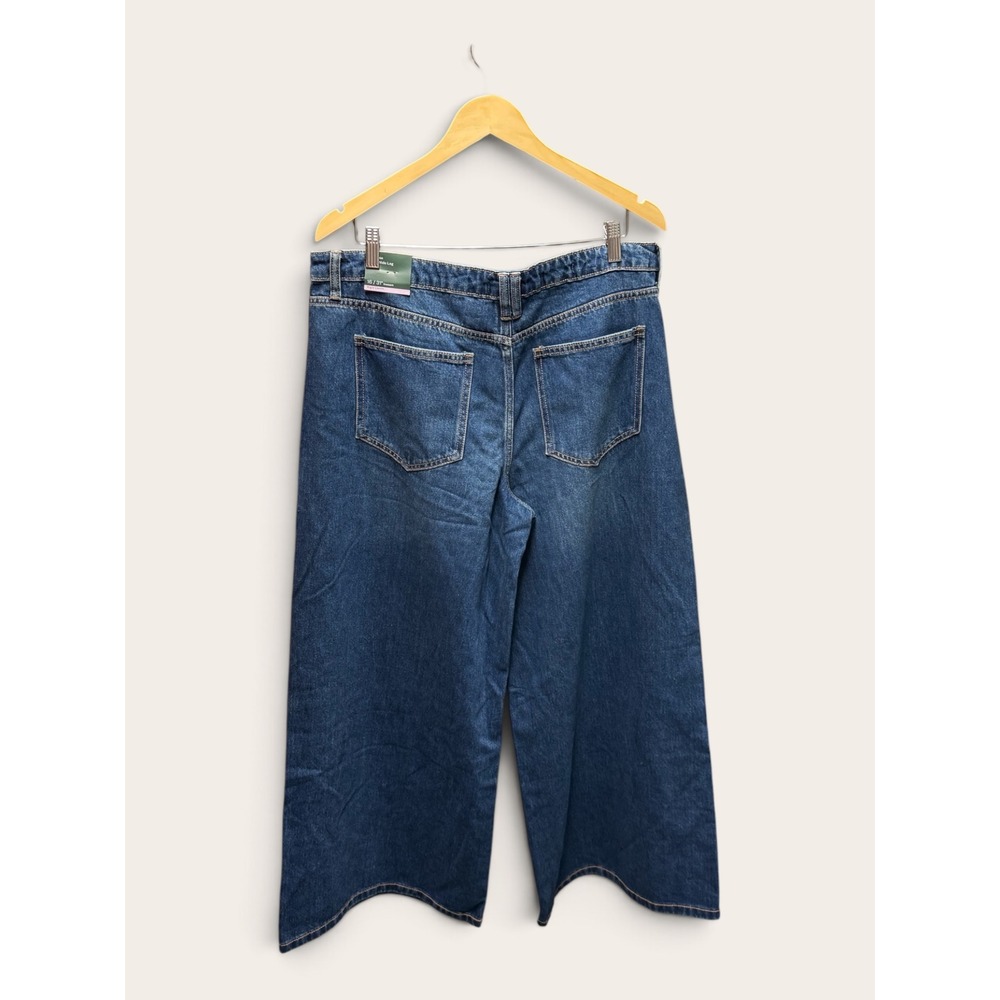 Wild Fable Womens Mid Rise Ultra Wide Leg Rigid Denim Jeans Dark Wash 16 - Picture 2 of 4